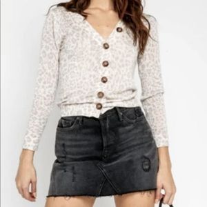 Blush leopard cardigan